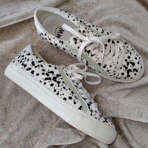 Madewell Sidewalk Low-Top Sneakers in Spatter-Painted Calf Hair, Size 7.5